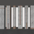 Modern Sleek Columns With Marble Texture And Metallic Accents Arranged In Interior Space