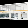 Modern Car Dealership Showroom With Glass Facade Display Vehicles And Entrance
