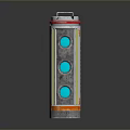Industrial Warning Light Device With Red Cap Orange Warning Label And Three Blue Circular Windows