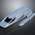 Sleek Modern Silver Aerodynamic Concept Car Body Design Elements With Black Window 3d model