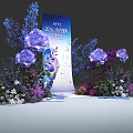 2023 Nanyang Rose Festival Guide Sign With Purple Roses And Floral Decorations
