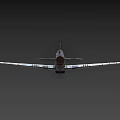 Vintage Fighter Jet With US Air Force Insignia Gray Fuselage Red Accents Yellow Nose Propeller