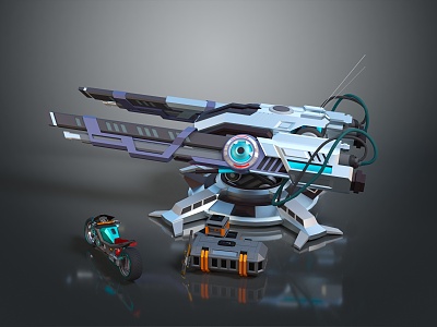 laser tower turret turntable sci-fi tower defense game tower defense sci-fi turret game turret game turret 3d model