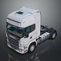 White Scania Tractor Truck With Modern Cab Design And Sleek Exterior Look