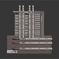 Industrial Metal Equipment Structure With Multiple Layers And Pipe Components
