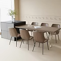 Dining Table and Chair Combination Island Table Dining Table Dining Chair 3d model