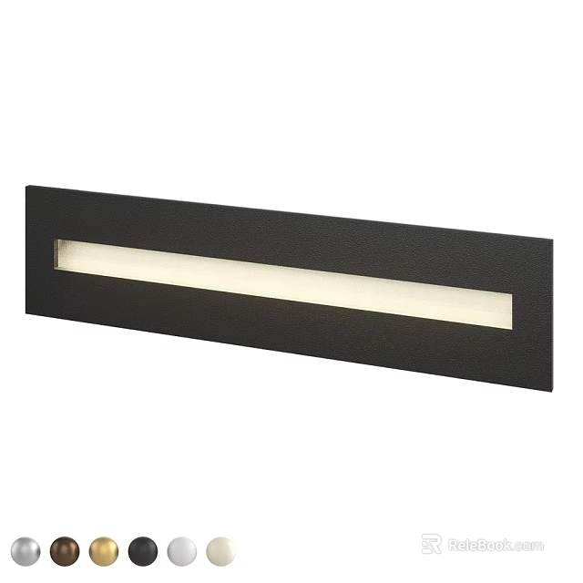 Sleek Black Long Strip Downlight Spotlight With LED Illumination For Interior 3d model 