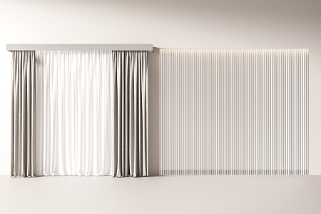 modern curtain cloth curtain 3d model