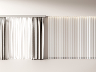 modern curtain cloth curtain 3d model