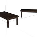 Two Rustic Wooden Footstools With Solid Wood Legs And Textured Surfaces