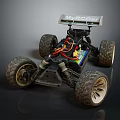 Off Road RC Car Chassis With Large Wheels And Colorful Electronic Wiring