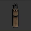 Classic Pistol With Wooden Grip And Black Metal Body Design