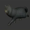 Realistic Blue Cat 3D Character Model in Dynamic Running Pose 3d model