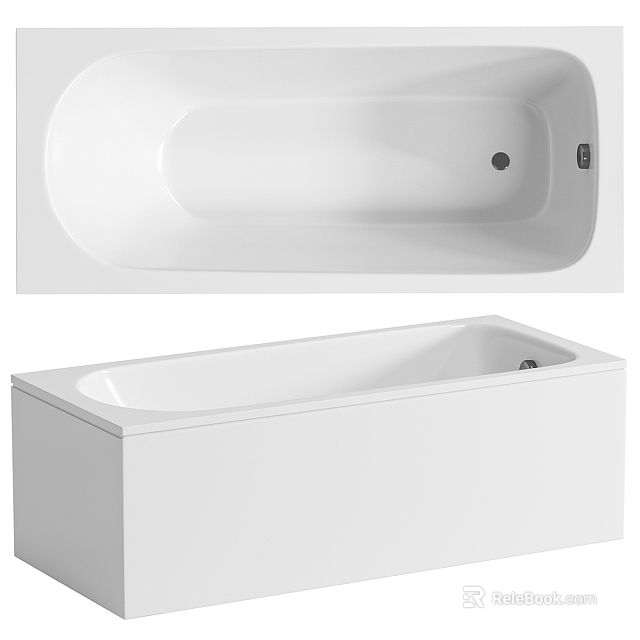Modern White Bathtub Designs For Bathroom 3d model 