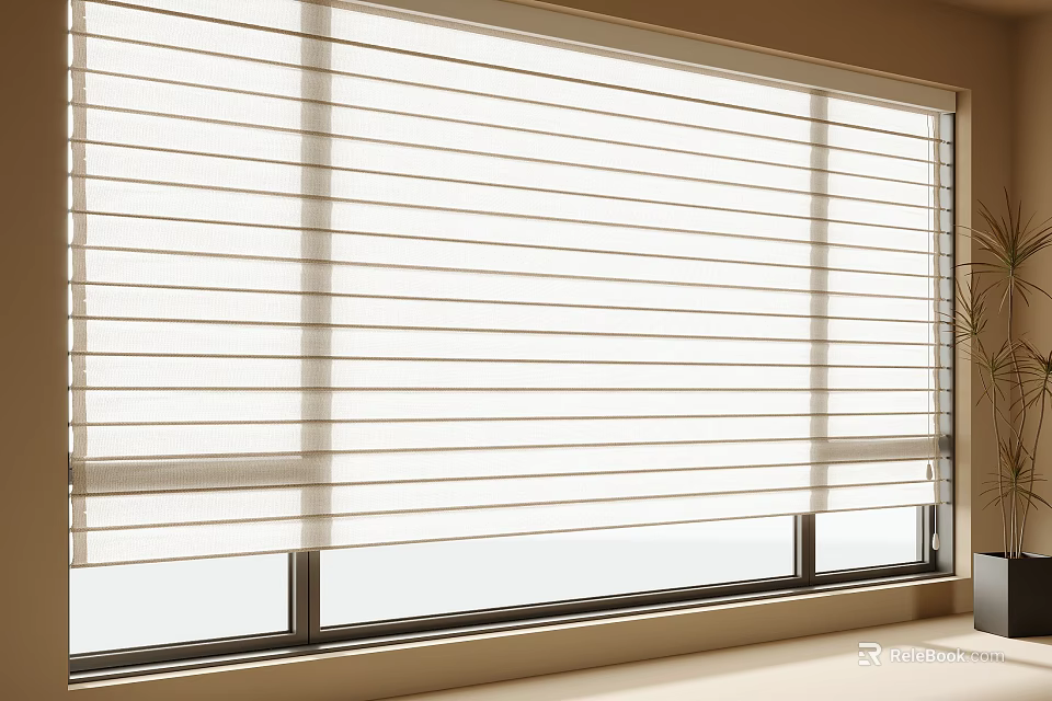 Elegant White Window Blinds Filtering Soft Natural Light In Modern Room Setting 3d model