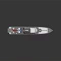 White Patrol Yacht Design With Navigation Equipment And Red Sign