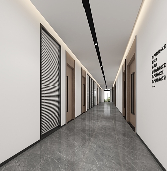 modern aisle office aisle 3d model