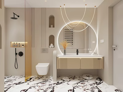 Cream toilet Modern toilet 3d model