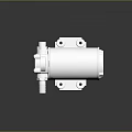 White Industrial Water Pump With Cylindrical Body Inlet Outlet Ports And Mounting Base