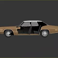 Vintage Brown And White Classic Sedan With Retro Design And Reflective Surface