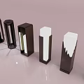 Modern Outdoor Lights With Various Black And White Designs And Different Structures 3d model
