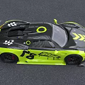 Yellow And Black Racing Sports Car With Aerodynamic Rear Wing And Stripe Design Details