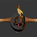 Game Movie Character Orange Cat With Pirate Hat Feather Red Belt Brown Boots Arms Outstretched