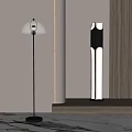 Modern Floor Lamps With Transparent Shade And Geometric Design In Interior Space