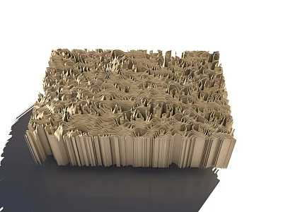 Architectural Building Facade With Intricate Folded Texture And 3D Layered Design 3d model