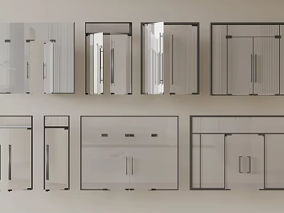 Modern Double Doors with Various Designs and Styles for Interior Spaces 3d model