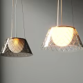 Modern Pendant Lights With Diamond Pattern Shades For Contemporary Interior Design 3d model