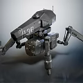 Smart Machine With Multi Legged Mechanical Structure And Industrial Metal Design 3d model