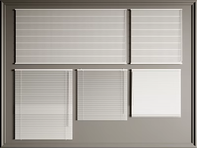 Various Modern Window Blinds Showcasing Different Designs And Light Filtering Styles 3d model