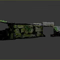 Rustic Stone Entrance Gate Surrounded by Green Moss and Natural Stone Pathway