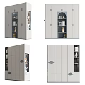 Modern Minimalist Wardrobe With Glass Door Panels Open Shelves And Cloud Decorative Motifs