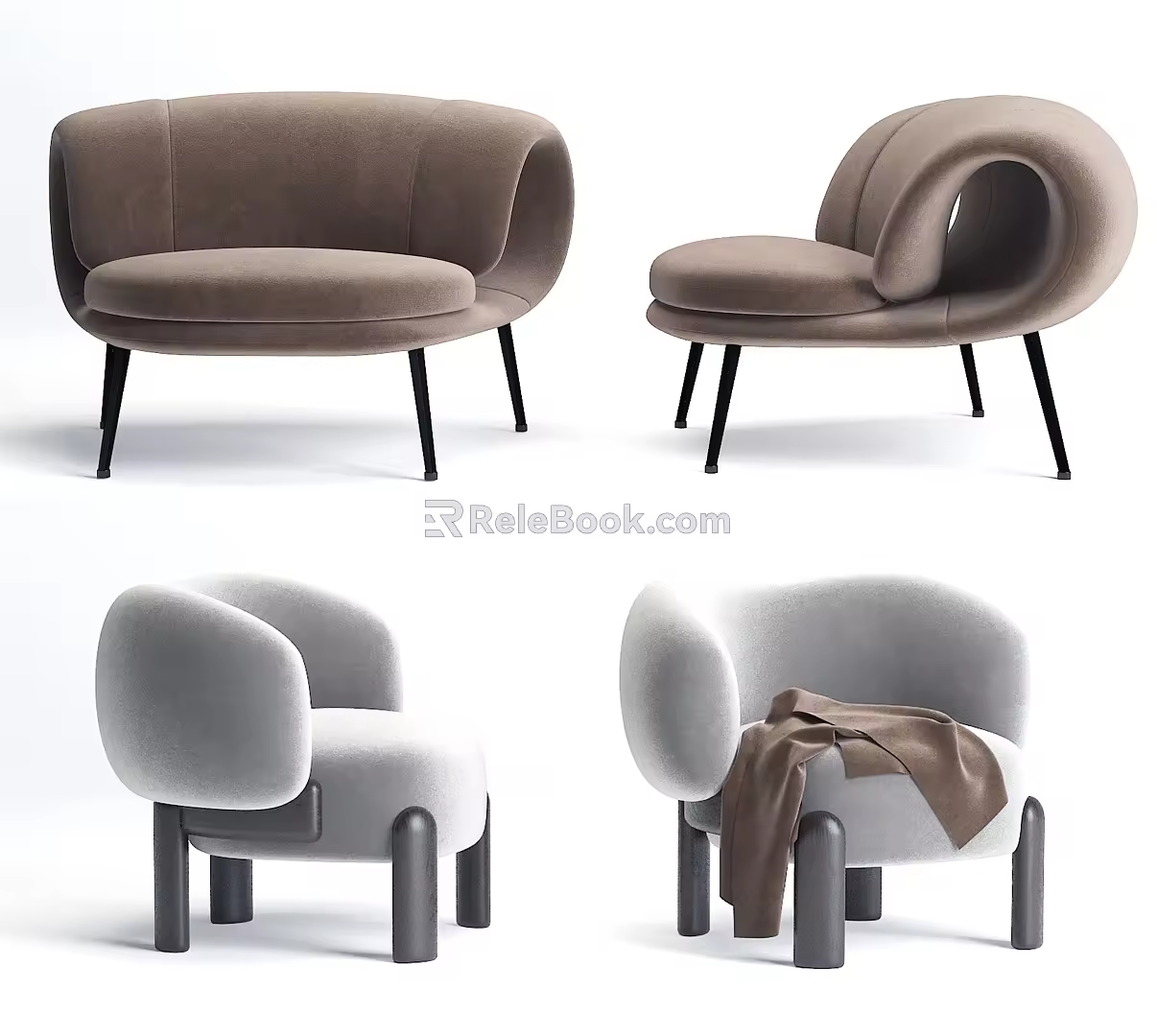 Modern single sofa 3d model