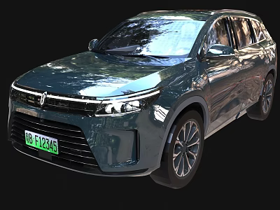 Green SUV Car With Modern Exterior Design And Sleek Body Lines 3d model