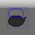 Modern Black Teapot with Wicker Handle and Copper Accents for Tea Ceremony