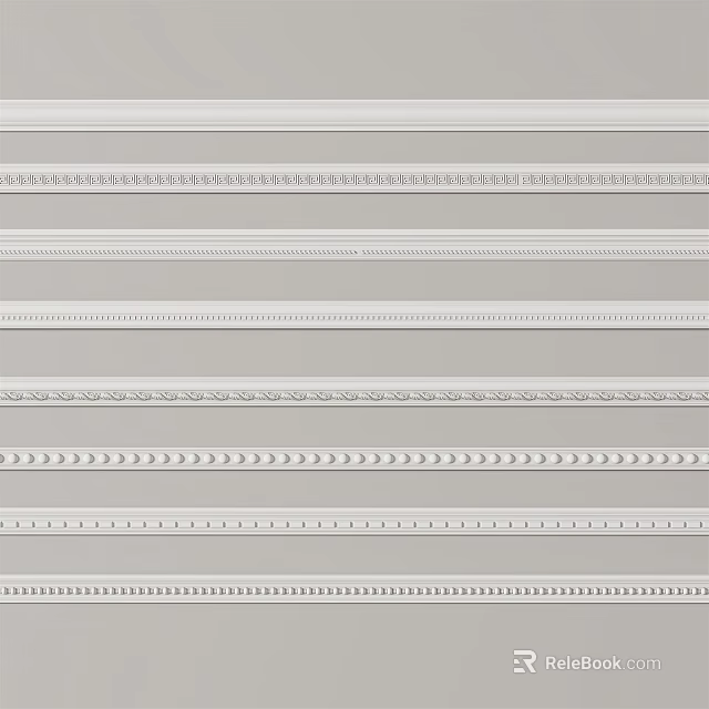 Various Decorative Crown Molding Styles For Interior Design And Home Styling 3d model 