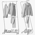 clothes clothing hanger jacket hall ikea 3d model