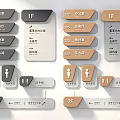 Building Directional Signage With 1F 2F Office Meeting Room Restroom And Elevator Guide