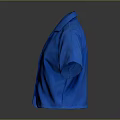 Classic Blue Short Sleeve Blazer With Collared Design And Button Front