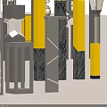 Modern Outdoor Light with Sleek Column Design and Decorative White Lines