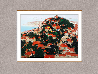 Modern Oil Painting Wu Guanzhong Oil Products 3d model