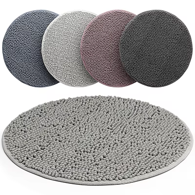 Soft Textured Round Rugs In Multiple Colors For Home Interior Decor 3d model