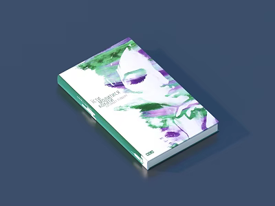 Elegant Artistic Book Cover Design With Green And Purple Floral Patterns 3d model