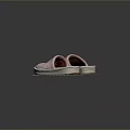 Soft Pink Fluffy Slippers with White Sole and Decorative Logo Design