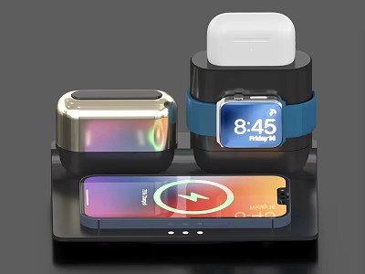 Mobile phone holder wireless charger magnetic charger wireless fast charging electronic products smart watch headset 3d model