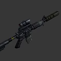 Modern Tactical Rifle Featuring Scope Magazine And Ergonomic Grip Design