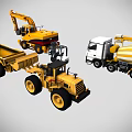 Engineering Vehicle Combination Construction Vehicle Mining Vehicle Mining Vehicle Heavy Machinery Vehicle Forklift Digging Vehicle Loading Vehicle Low Face Number Low Mold Simple Mold Video Level Realism 3d model